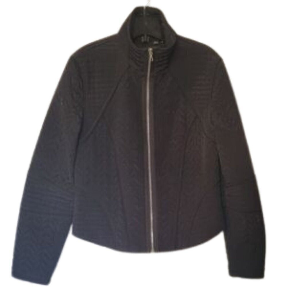 Jax Bomber jacket Size 8 black quilted full zip lined Vintage - Picture 3 of 8